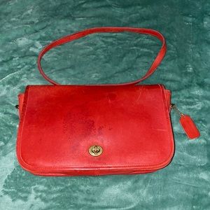 Vintage Red Leather Crossbody Coach bag